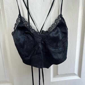 PacSun Black Lace Trim Crop Top